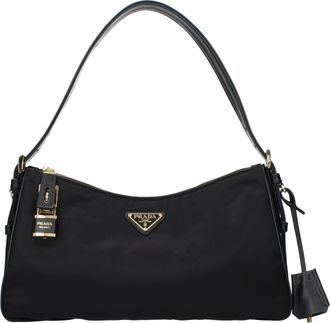 Prada Damess Schoudertassen Zwarte stof