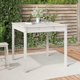 vidaXL Mesa De Jard&iacute;n Madera Maciza De Pino Blanco 82,5x82,5x76 Cm Vidaxl