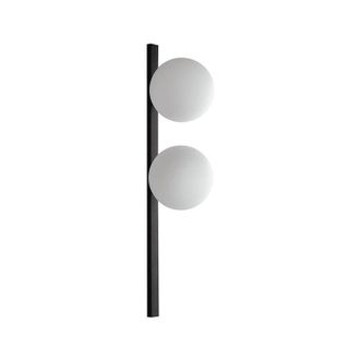 Fan Europe Fan Europe - Applique enoire in metallo nero con due diffusori in vetro bianco