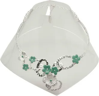 Karine Sultan Enameled Leaf Bib Necklace In Color