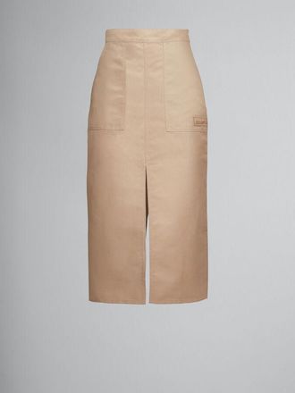 Marni Womens Beige Midi Skirt With Slit, Size 36