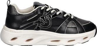 Pinko Sneakers met Love Birds logo - Dames - Sneakers - Zwart - 41 EU - Leer - Schoenen