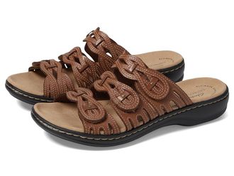 Clarks Leisa Faye Womens Shoes Tan Leather : 9.5 B - Medium, Synthetic