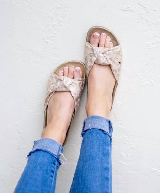 Corkys Footwear Womens Matte Sandals In Gold Leopard