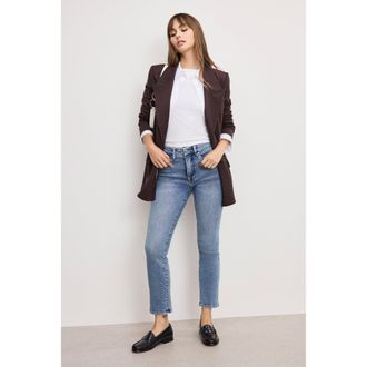 Good American Womens Good Legs Straight Jeans | Extra Stretch, Flat Tummy Tech, Gap-Proof Waistband | Indigo, 88 Size 28 Plus | Good American