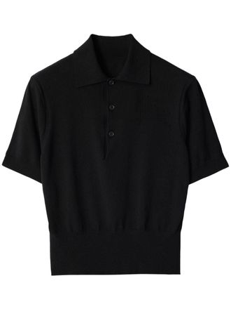 Burberry cotton-blend polo shirt - Black