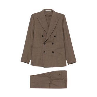 Tagliatore Double Breasted Suits, male, Brown, Size: 2XL 0205 Midi Dress