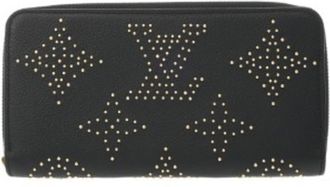 Louis Vuitton Noir Leather Long Wallet (Bi-Fold) (Pre-Owned)