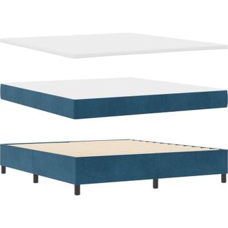 vidaXL Vidaxl - Box Spring Bed with Mattress Dark blue 180 x 200 cm Velvet