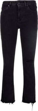 3x1 Zwarte Ripped Cropped Denim Jeans - Dames - Cropped Jeans - Zwart - W27 - Denim - Jeans