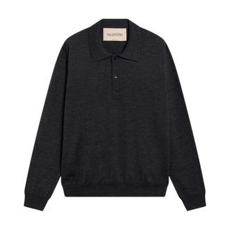 Valentino Garavani Maglione Polo a Maniche Lunghe - - Knitwear - Uomo - Grigio - M