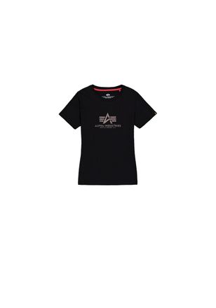 Alpha Industries T-Shirt ALPHA INDUSTRIES New Basic T-Shirt BL Glitter W, Damen, Gr. XS, schwarz, Obermaterial: 100% Baumwolle, Shirts T-Shirt