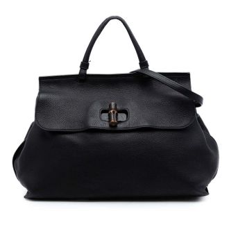 Gucci Pre-owned Gucci Large Calfskin Bamboo Daily Satchel Ladies D5H445F4VB9ZW1MS