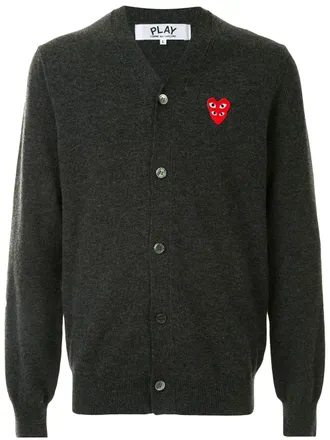 Comme Des Gar&ccedil;ons Cardigan con logo - Grigio