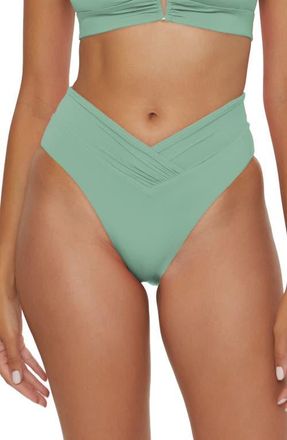 BECCA by Rebecca Virtue Color Code High Waist Bikini Bottoms in Mineral at Nordstrom, Size X-Small