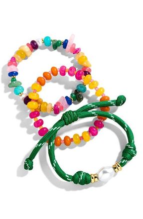 BaubleBar On the Bright Side Set of 3 Assorted Bracelets in Rainbow at Nordstrom