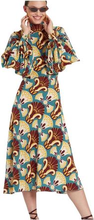 La DoubleJ Medici Zijden Jurk - Dames - Casual kleedjes - Veelkleurig - L - Kleedjes