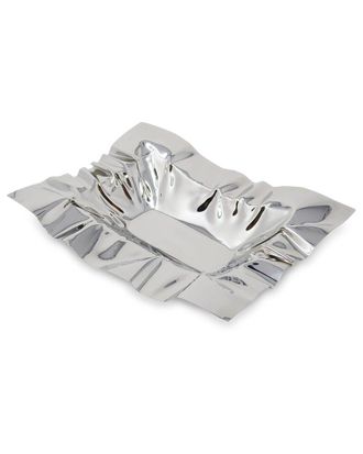 Alice Pazkus Rectangular Stainless Steel Crumpled Bowl