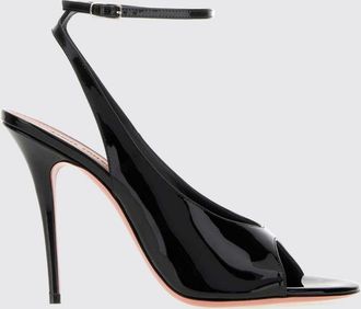 Amina Muaddi Anok Patent Leather Ankle-Strap Sandals