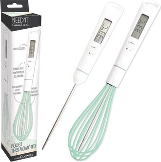 ScrapCooking ScrapCooking 5167 - Frusta termometro per pasticceria 2-in-1, termometro da cucina per cottura al cioccolato, caramello, zucchero, con sonda di