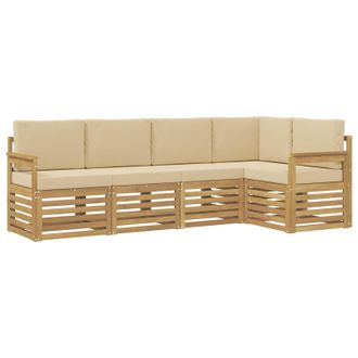 vidaXL Conjunto De Sof&aacute;s De Exterior 5 Pcs Y Beige 247 X 128,5 X 73 Cm Vidaxl