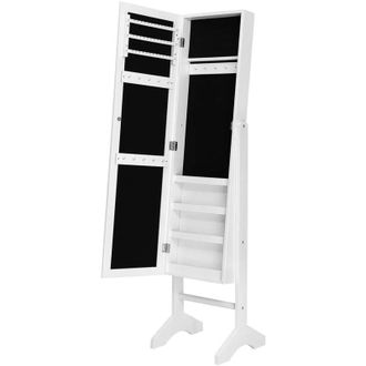 Songmics Portagioie Armadio Armadietto Specchiera Organizer per gioielli con specchio anta JBC77W - Songmics