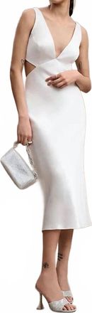 Sachin & Babi Sierra Satin Midi Dress In White