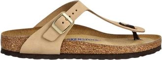 Birkenstock Flip Flops Smalle Pasvorm - Dames - Slippers - Beige - 38 EU - Leer - Schoenen