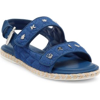 Karl Lagerfeld Charlay Studded Ankle Strap Sandal in Blue at Nordstrom Rack, Size 6.5
