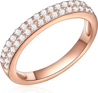 Rafaela Donata Womens Female Sterling Silver Ring - Rose Gold - Size P