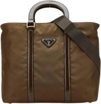 Prada Pre-owned Vintage Tote Bag - Dames - Vintage Shopper - Bruin - ONE Size - Nylon - Vintage