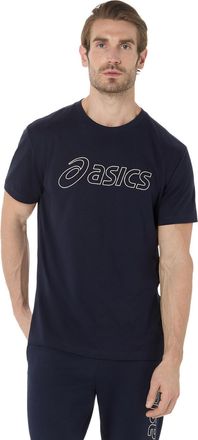Asics Laufshirt ASICS ASICS LOGO SS TEE, Herren, Gr. XXL, midnight, birch, Obermaterial: 60% Baumwolle, 40% Polyester, Shirts Laufshirt