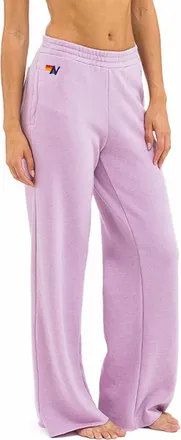 Aviator Nation 5 Stripe Sweatpants In Mauve/white Neon