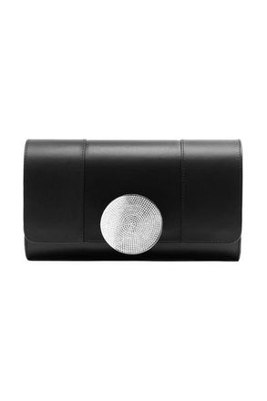 Perrin Paris Le Disque Strass Clutch in Black W/Clear Strass at Nordstrom
