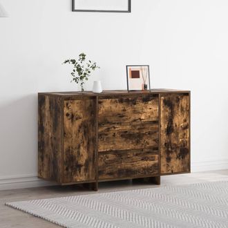 Berkfield Home Sideboard Smoked Oak 120x41x75 cm Engineered Wood in Brown | Size: 120 x 41 x 75 cm