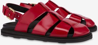 Moschino Sandali in vitello spazzolato - Rosso