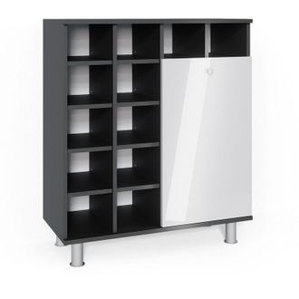 Vicco Armadietto da bagno con portabiancheria Fynn, Bianco lucido, 78.4 x 91.6 cm
