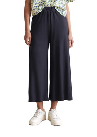 Marc O'Polo Denim Culotte MARC OPOLO DENIM, Damen, Gr. L, N-Gr, blau (blau depths), Web, Obermaterial: 97% Viskose, 3% Elasthan, relaxed fit kn&ouml;chellang, Hosen Culotte,