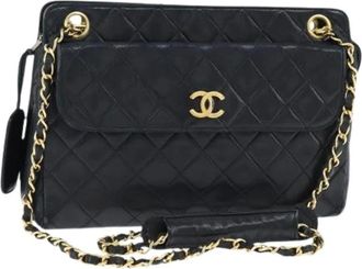 Chanel Pre-owned Shoulder Bags, female, Black, Size: ONE SIZE Pre-owned Vintage Shoulder Bag