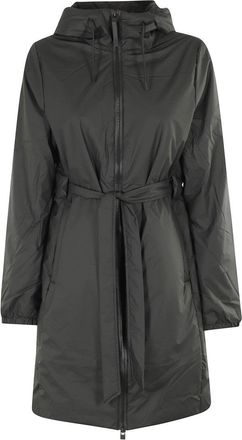 Rains Long Waterproof Jacket With Adjustable Hood