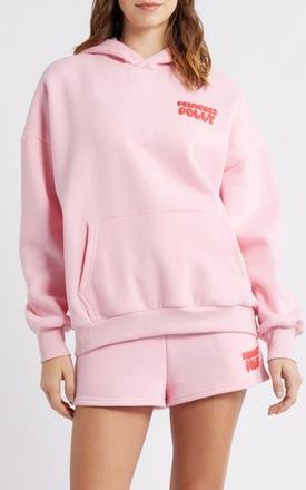 Princess Polly Puffy Logo Hoodie in Pink at Nordstrom Rack, Size 12