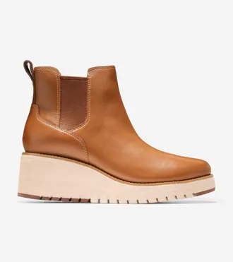 Cole Haan Womens ZER&Oslash;GRAND City Wedge Waterproof Boots - Brown Size 10.5