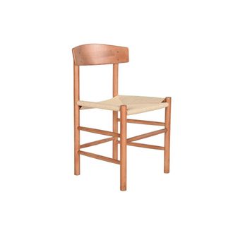 DKD Home Decor Silla De Comedor - Marr&oacute;n - Fibra Y Olmo - 48 X 40 X 76 Cm - Estilo Campestre
