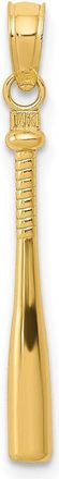Diamond2Deal 14k Yellow Gold 3-D Baseball Bat Pendant