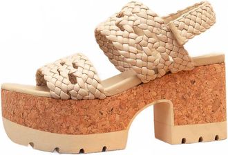 Homers Womens Venice Cork & Rubber Wedge Sandals In Ivory