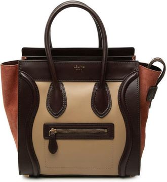 Celine Pre-owned Celine Micro Tricolor Calfskin and Suede Luggage Tote Ladies 9ACO1016O7ALFXLD
