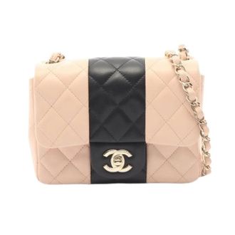 Chanel Pre-owned Mini Matelasse Lamslederen Schoudertas - Dames - Pre-owned - Roze - Maat: ONE Size Leer