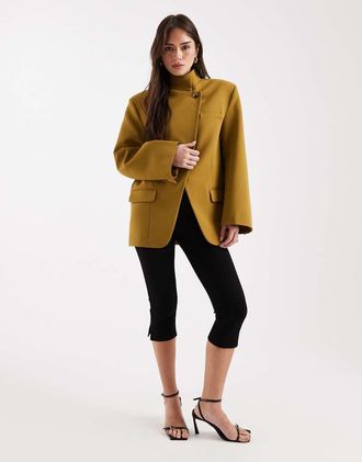 Asos ASOSS DEISGN - Blazer oversize a portafoglio kaki-Verde