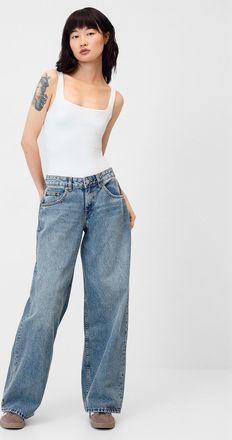 Motel Womens Low-rise wide-leg jean