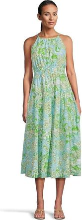 Lilly Pulitzer Talullah Maxi Dress Womens Dress Fresh Water Blue Sunbathers Bliss : 14, Cotton